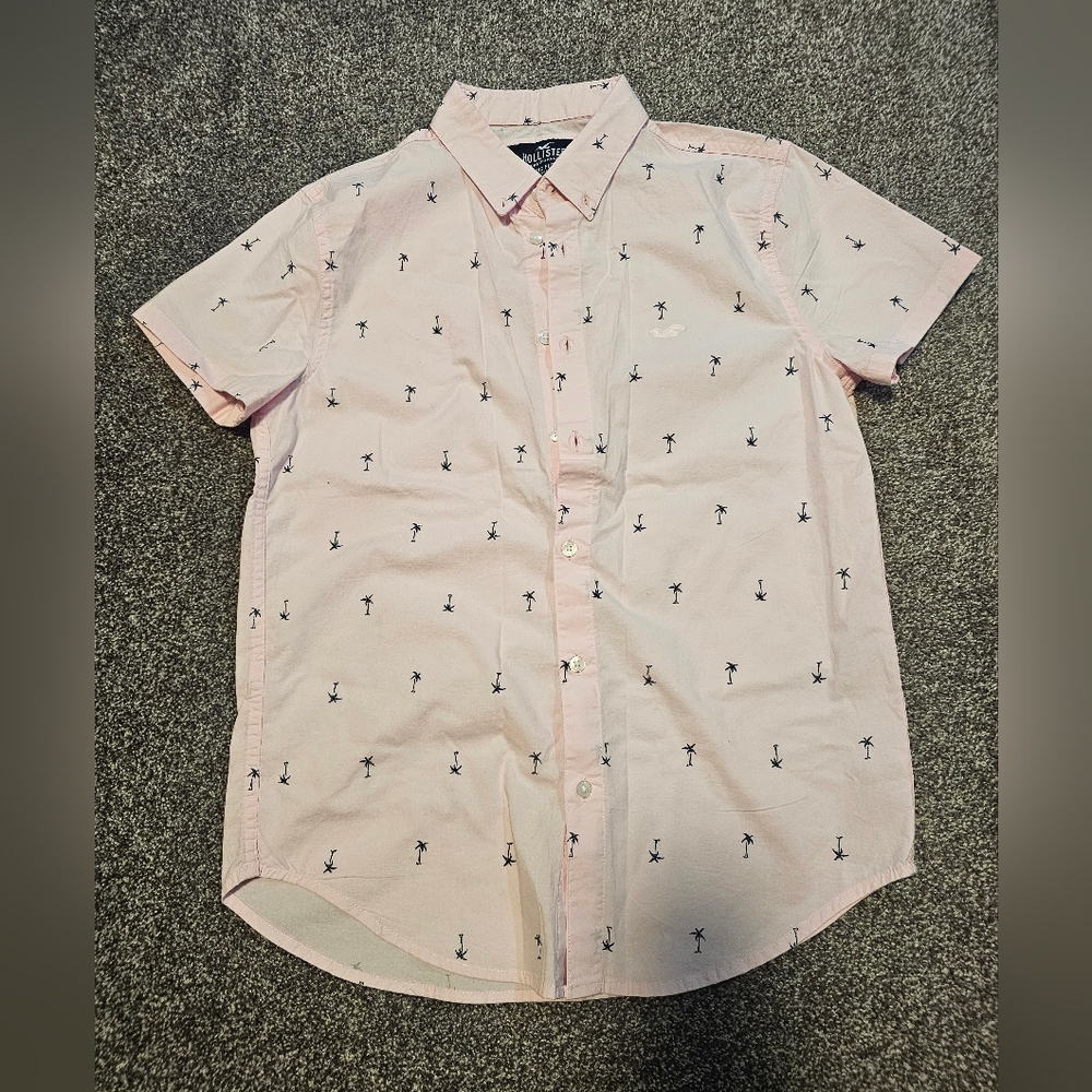 Hollister Pink Palm Tree Shirt MENS XS
